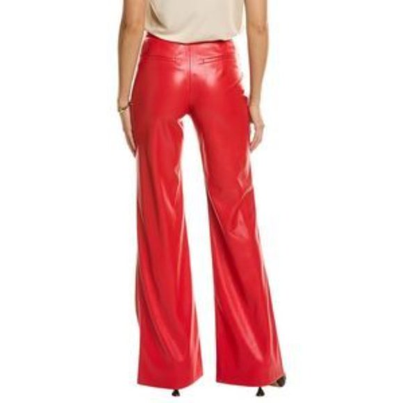 alice + olivia Pants - NWT Alice + Olivia Deanna Vegan Leather Pants Bright Poppy size 4